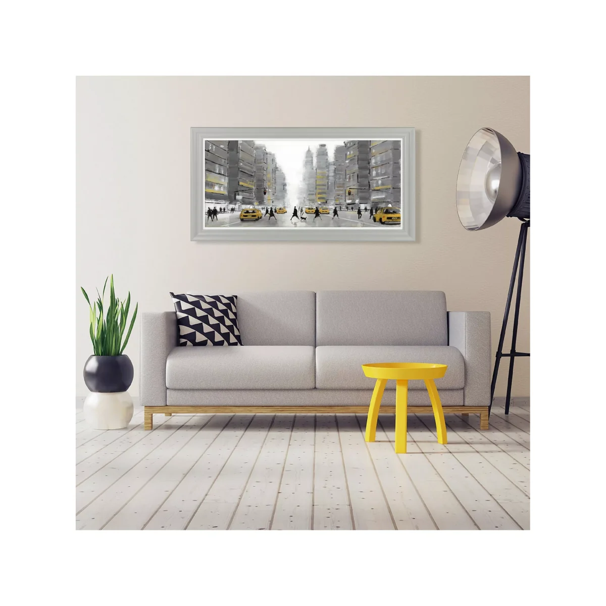 Jon Barker - New York Crossing Framed Print & Mount, 56 x 115cm, Grey/Multi – image 2
