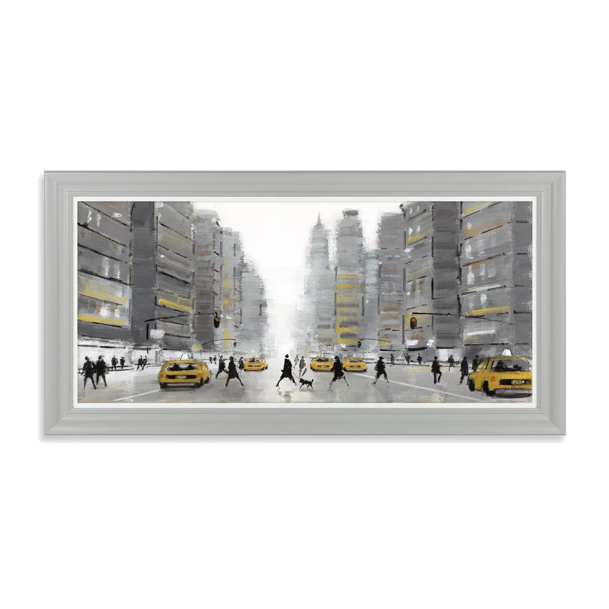 Jon Barker - New York Crossing Framed Print & Mount, 56 x 115cm, Grey/Multi – image 1
