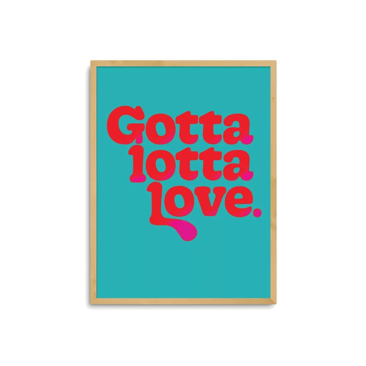 Limbo and Ginger - 'Gotta Lotta Love' Framed Print, 83.4 x 63.4cm, Teal