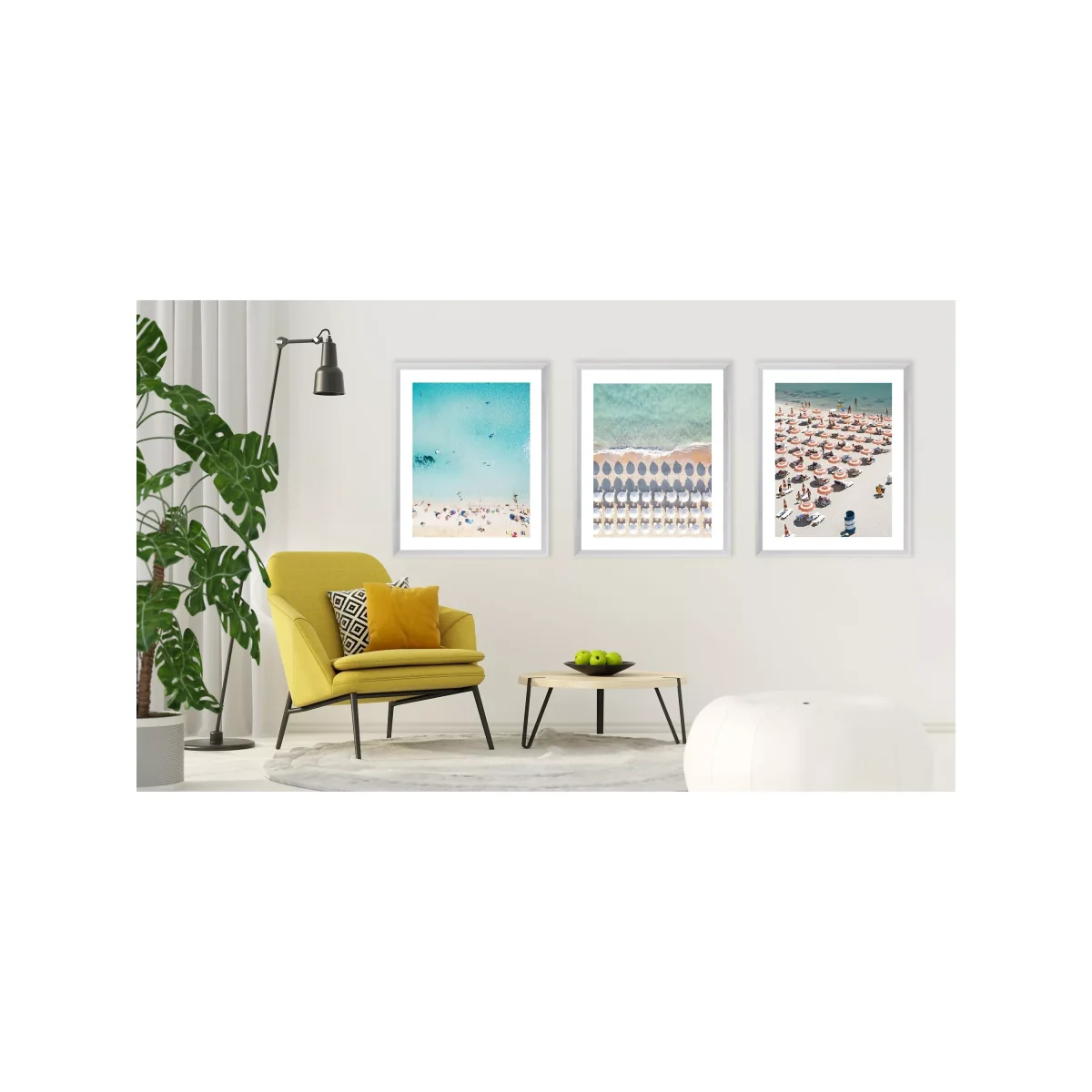 Beach Brella 1 - Framed Print & Mount, 56 x 66cm, Multi – image 3