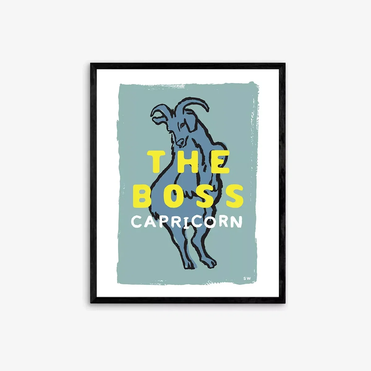 Sophie Ward - 'Capricorn - The Boss' Framed Print, 52 x 42cm, Blue