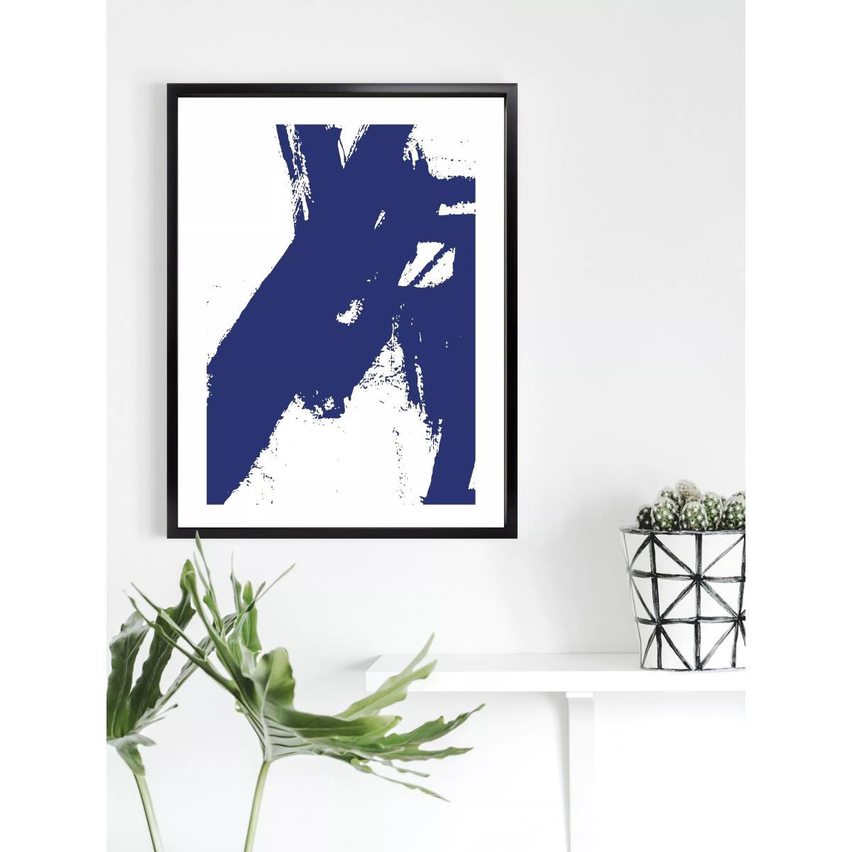 Brookpace Lascelles 'Nero 8' Abstract Framed Print & Mount, 75 x 55cm, Blue – image 2
