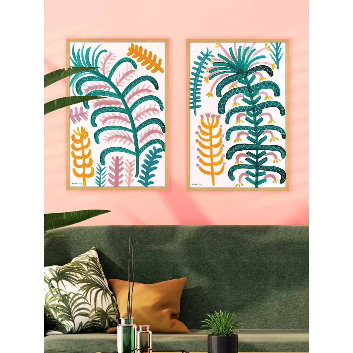 Lucy Tiffney - 'Jacaranda Rose 4' Framed Print, 62 x 42cm, Green/Multi – image 2