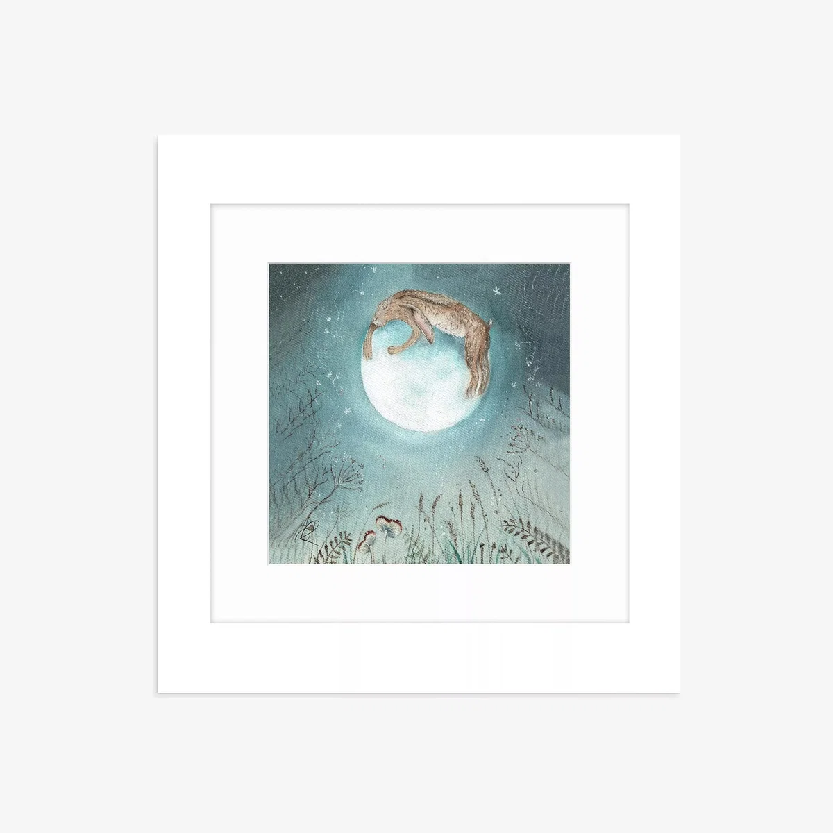 John Lewis Sarah Reilly 'Hugging the Moon' Framed Print & Mount, 43.5 x 43.5cm, Blue – image 1