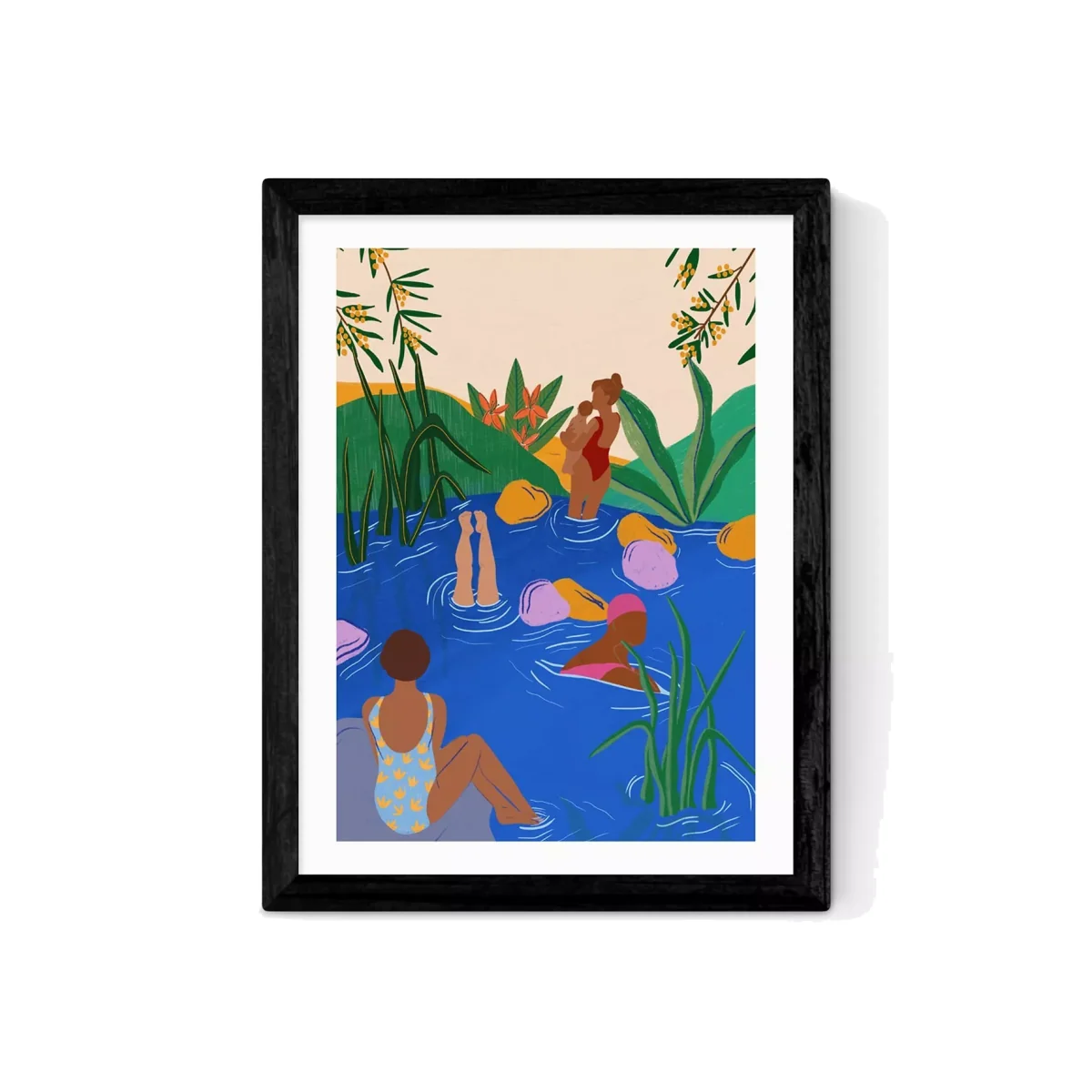 EAST END PRINTS Sifa Mustafa 'Wild Swimming' Framed Print – image 1