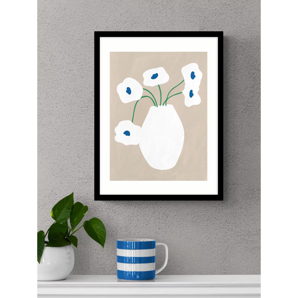 John Lewis ANYDAY 'Fleurs Plantes' Framed Print, 42 x 32cm, White/Blue – image 2