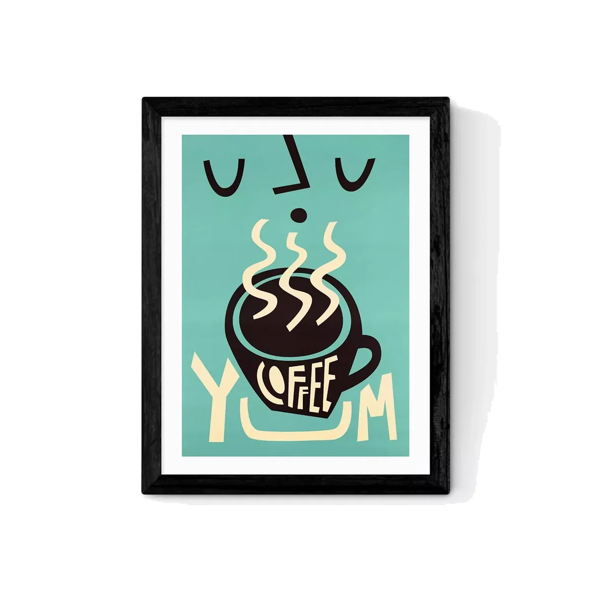 EAST END PRINTS Fox & Velvet 'Yum Coffee' Framed Print – image 1