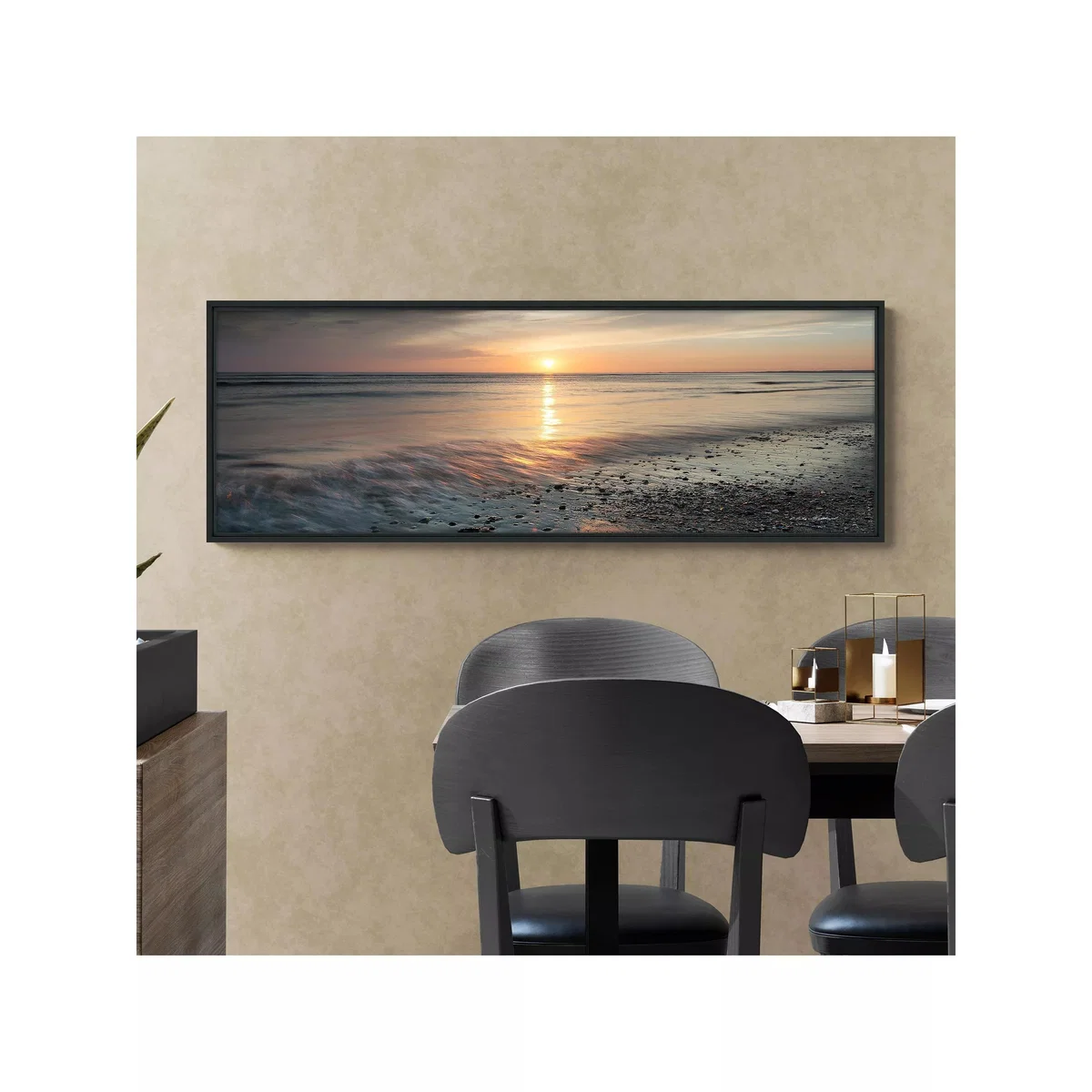 John Lewis Mike Shepherd 'Ebb & Flow' Framed Canvas Print, 44 x 124cm, Orange/Multi – image 2