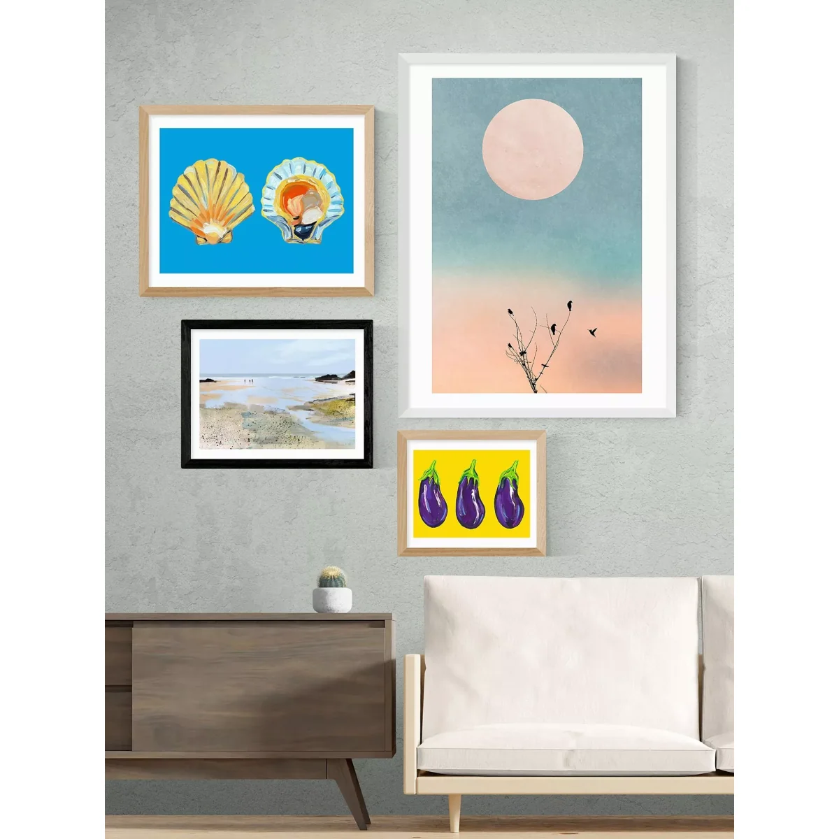 EAST END PRINTS Dan Hobday 'Seaview' Framed Print – image 2