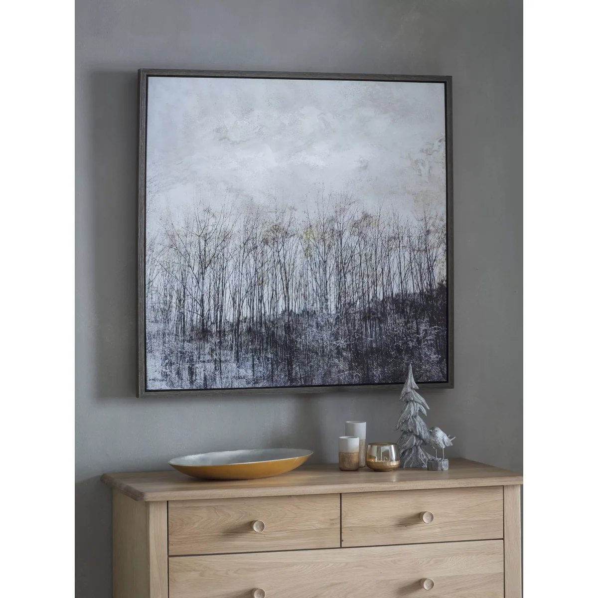 Autumn Forest - Framed Canvas Print, 85 x 85cm, Grey/Multi – image 2