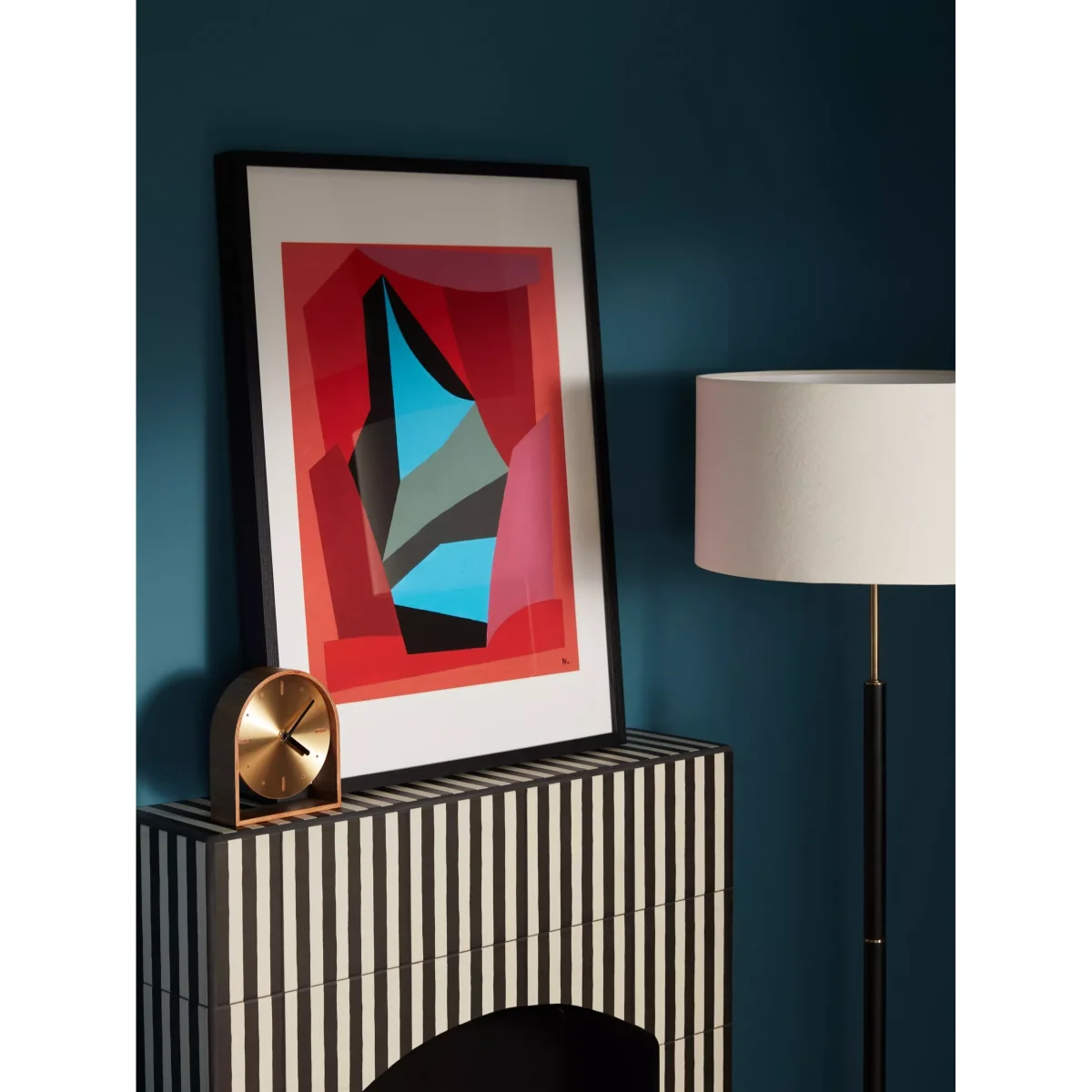 Nils Jean - 'Au Theatre' Framed Print & Mount, 80 x 60cm, Red/Multi – image 3