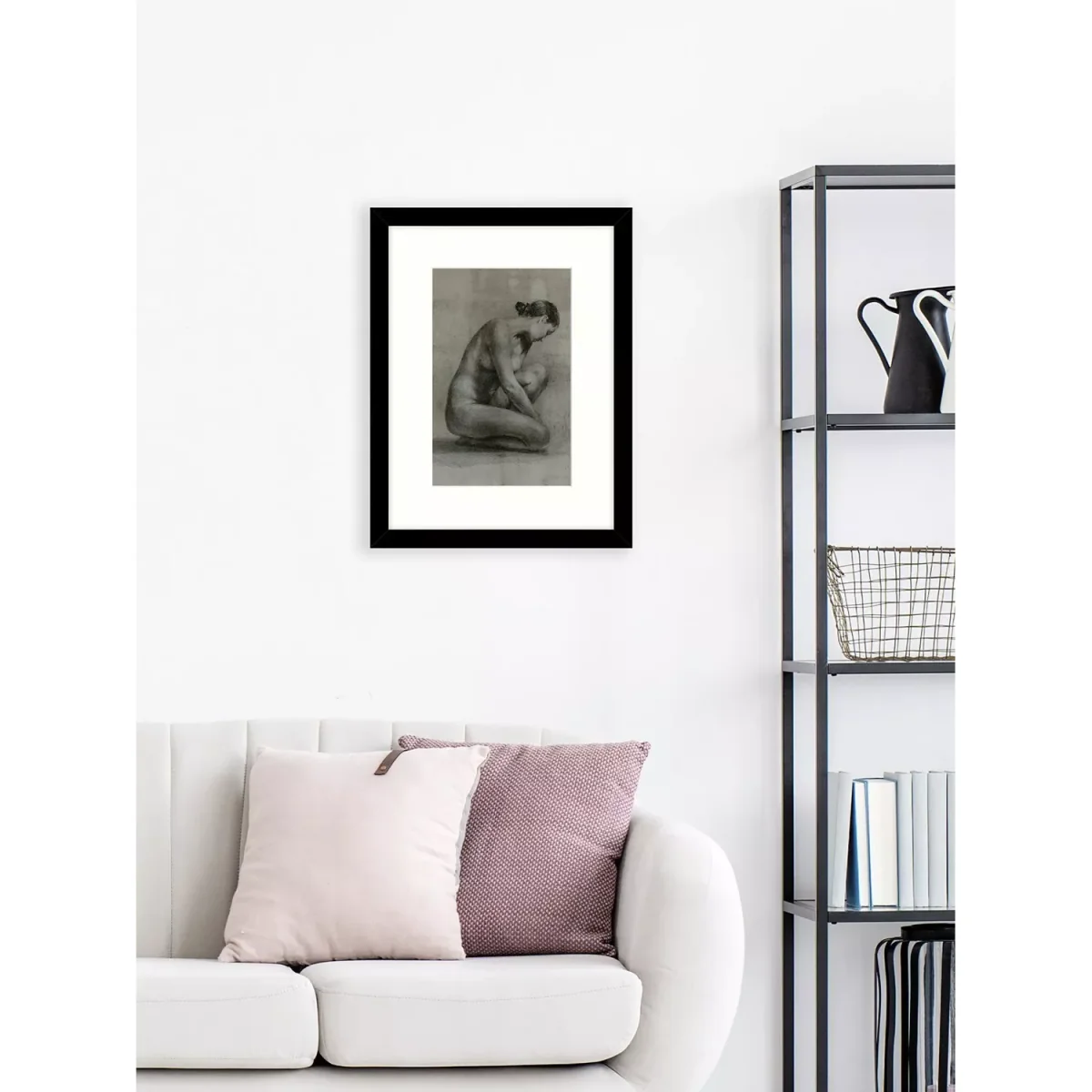Ethan Harper - 'Classic Figure Study I' Framed Print & Mount, 63.5 x 53.5cm, Black/White – image 2