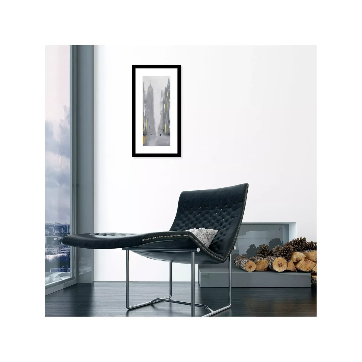 Jon Barker - Empire State New York Framed Print & Mount, 63.5 x 33.5cm, Grey/Multi – image 2
