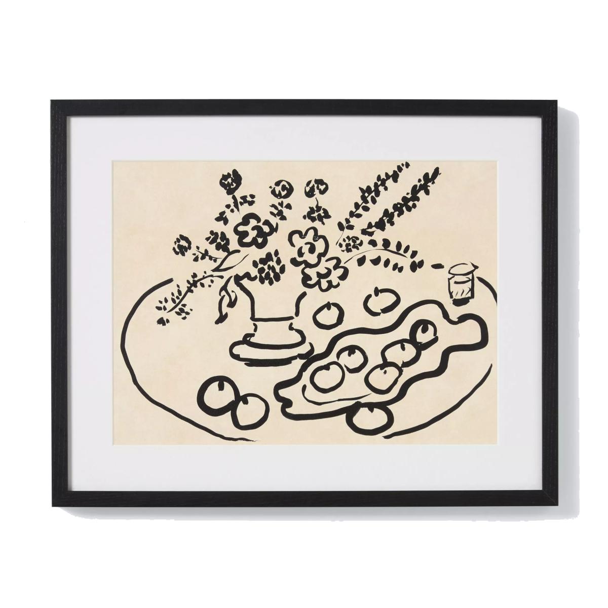 John Lewis Henri Matisse 'Still Life with Vase' Framed Print, 40 x 50cm, Black/White – image 1