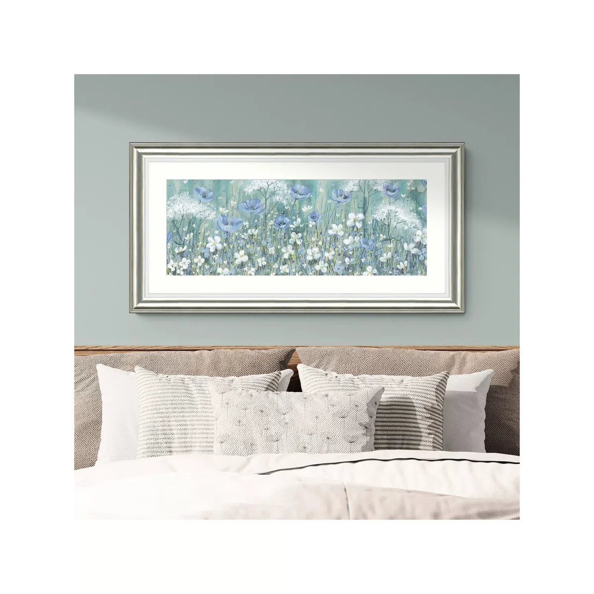 Catherine Stephenson - Lavender Daisy Meadow Framed Print & Mount, 55.5 x 110.5cm – image 2