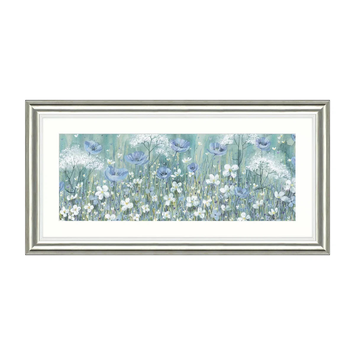 Catherine Stephenson - Lavender Daisy Meadow Framed Print & Mount, 55.5 x 110.5cm – image 1