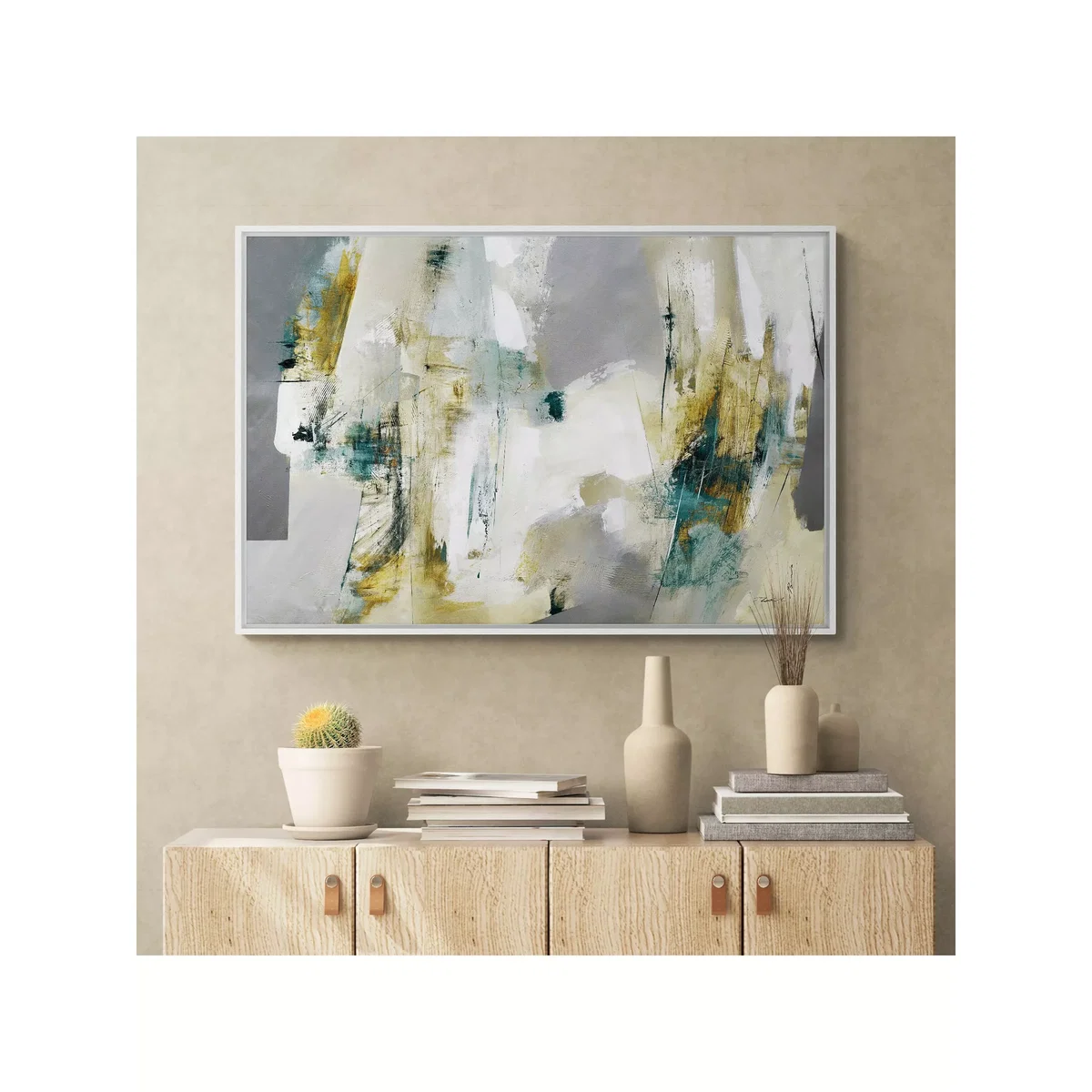 Natasha Barnes - 'Cornwall Harbour' Canvas Print, 60 x 90cm, Grey/Multi – image 2
