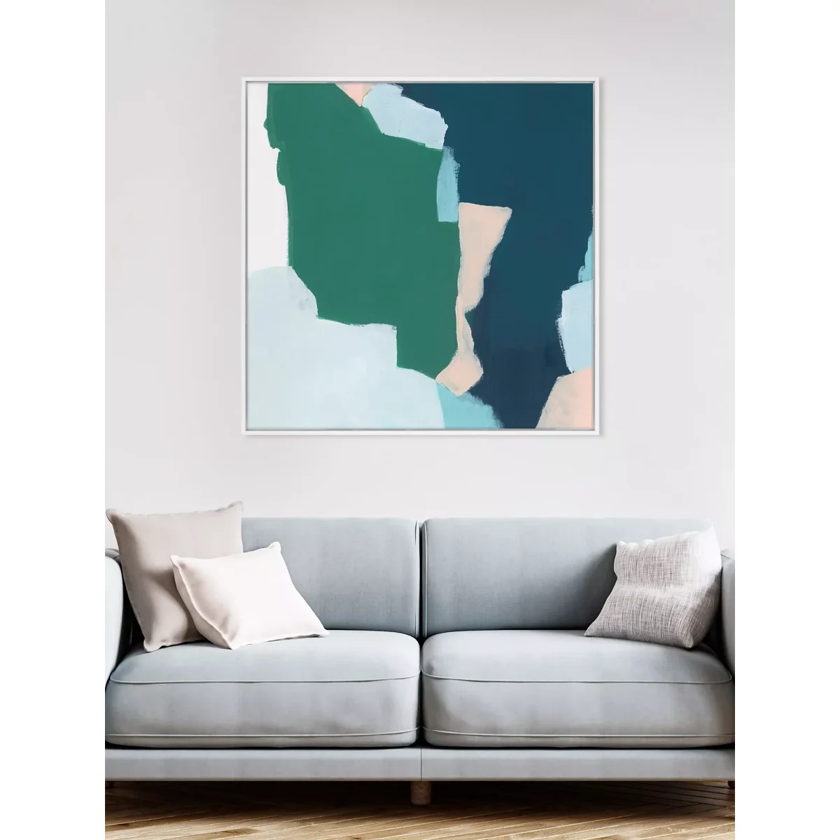 June Erica Vess - 'Green Abstract' Framed Canvas Print, 84 x 84cm, Green – image 2