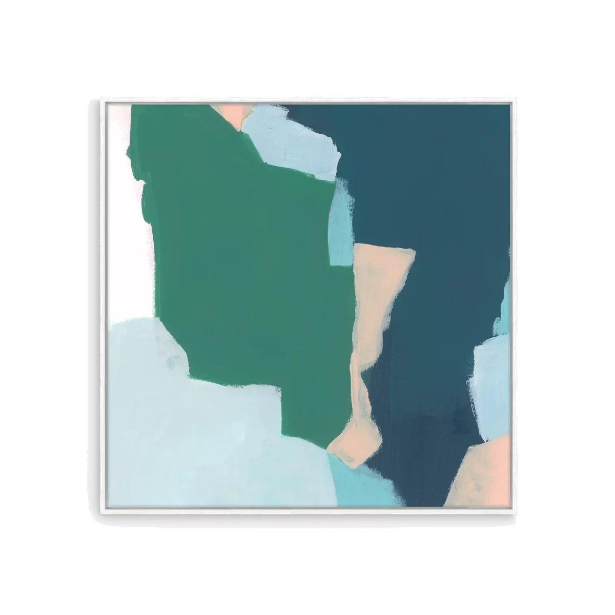 June Erica Vess - 'Green Abstract' Framed Canvas Print, 84 x 84cm, Green – image 1