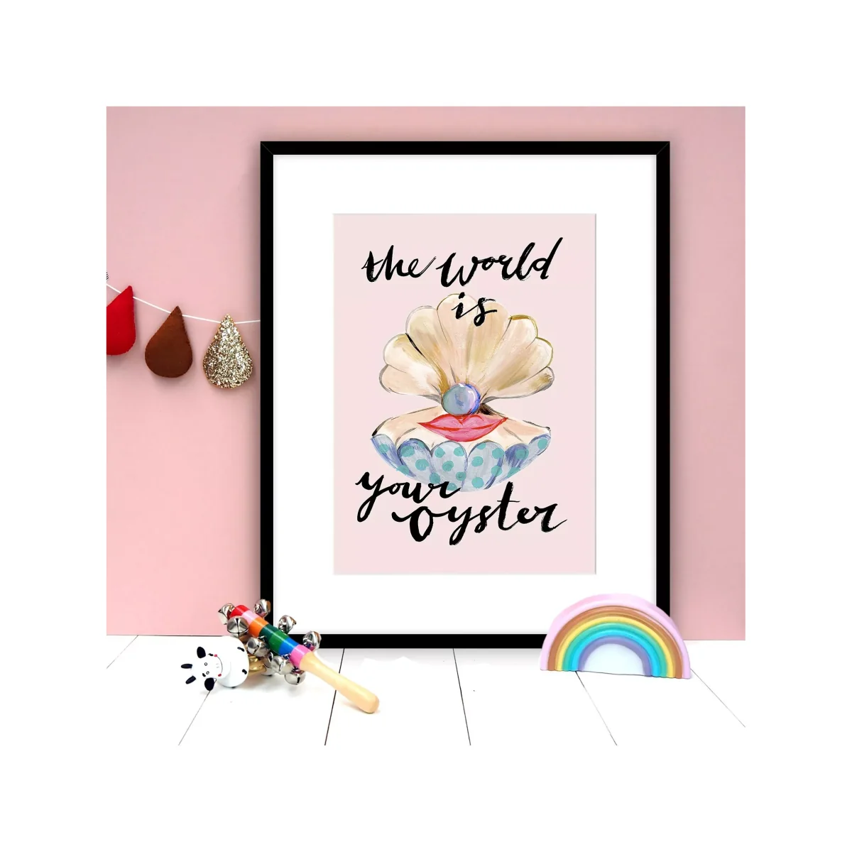 Eleanor Bowmer 'World Is Your Oyster' Shell Framed Print & Mount, 42 x 32cm, Pink/Multi – image 2
