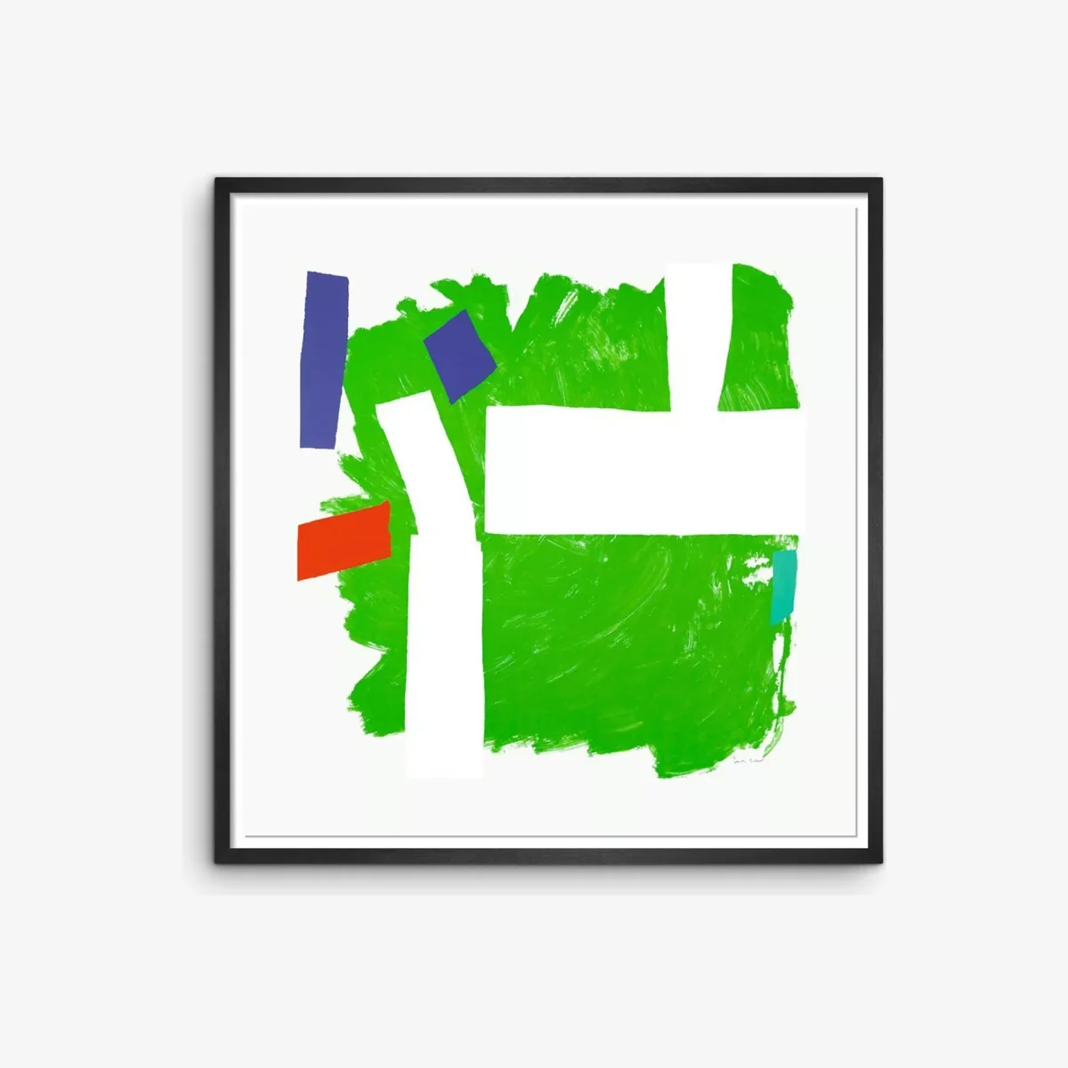 Royal Academy - Sandra Blow 'Split Second' Framed Print, 105 x 105cm, Green