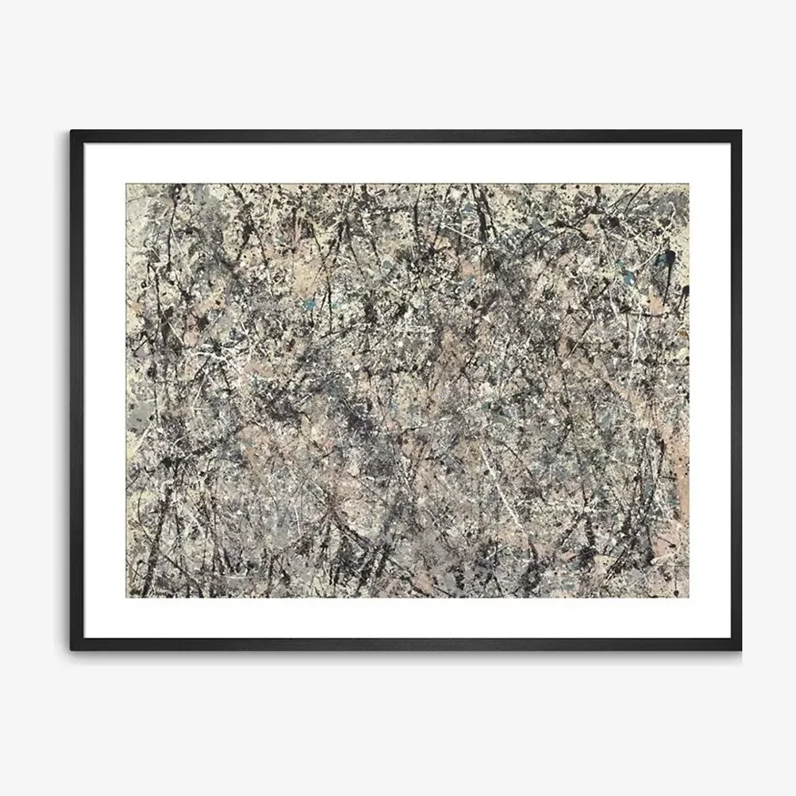 Jackson Pollock - 'Number 1, 1950 Lavender Mist' Framed Print & Mount, 79 x 99cm, Multi