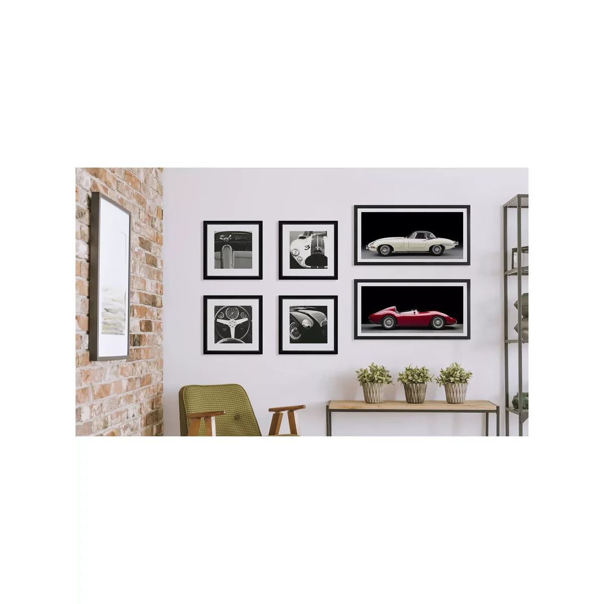 Maserati 250S Fantuzzi - Classic Car Framed Print & Mount, 51 x 101.5.cm, Red – image 4