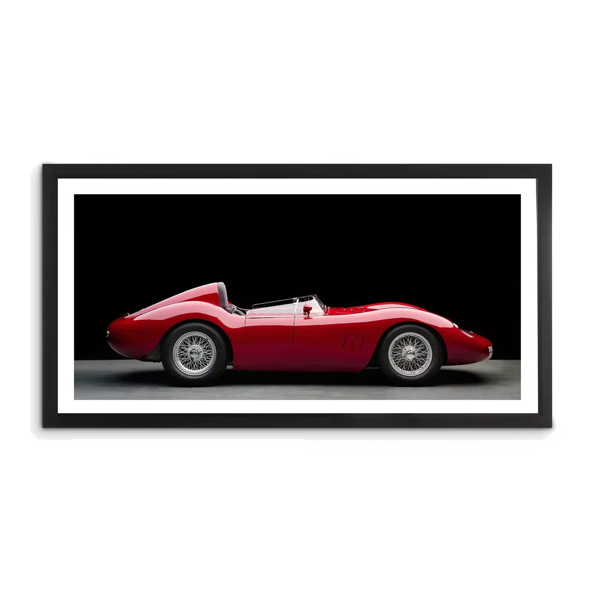 Maserati 250S Fantuzzi - Classic Car Framed Print & Mount, 51 x 101.5.cm, Red – image 1