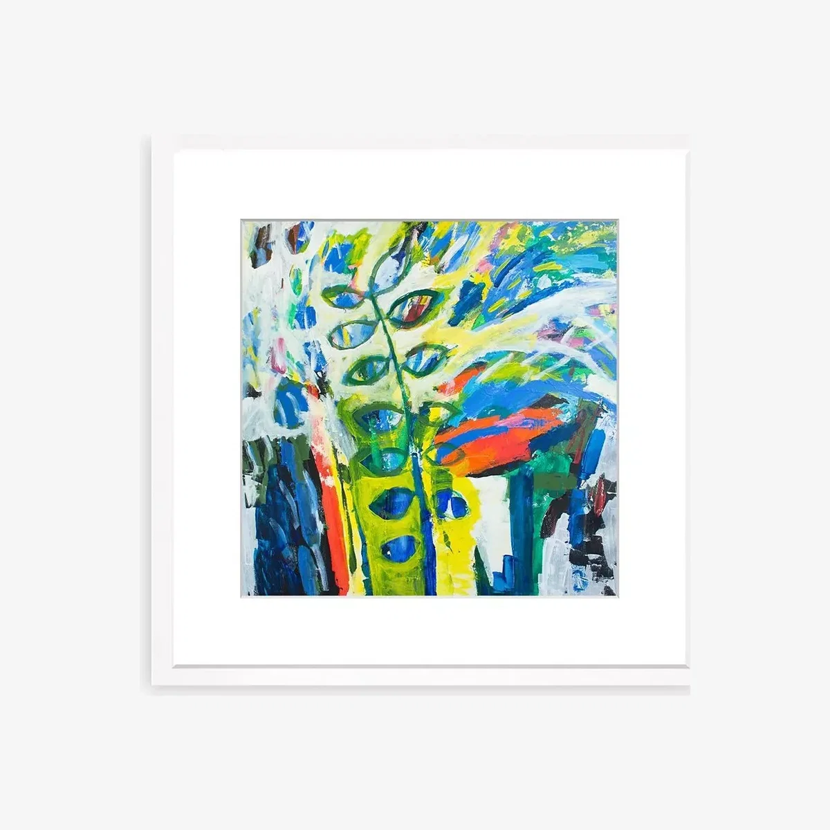 Simoni Djordjevic - Floral Fauvism Framed Print & Mount, 58 x 58cm, Blue/Multi