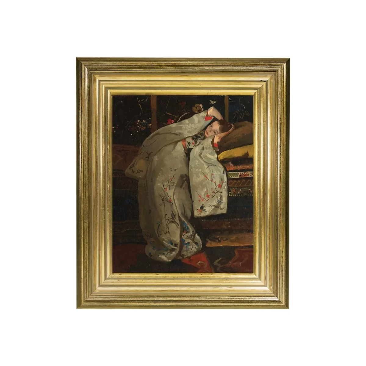 Rijksmuseum, George Hendrik Breitner - Girl in White Kimono Framed Print, 34 x 29cm
