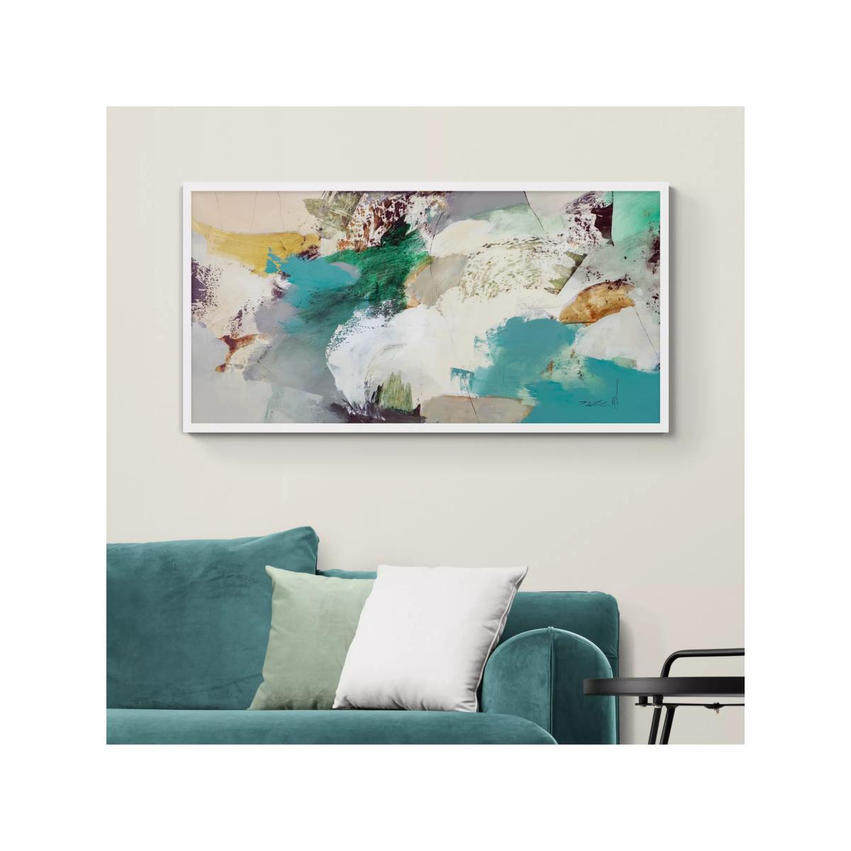 Natasha Barnes - 'Evergreen' Abstract Framed Print, 63.5 x 123.5cm, Green/Multi – image 2