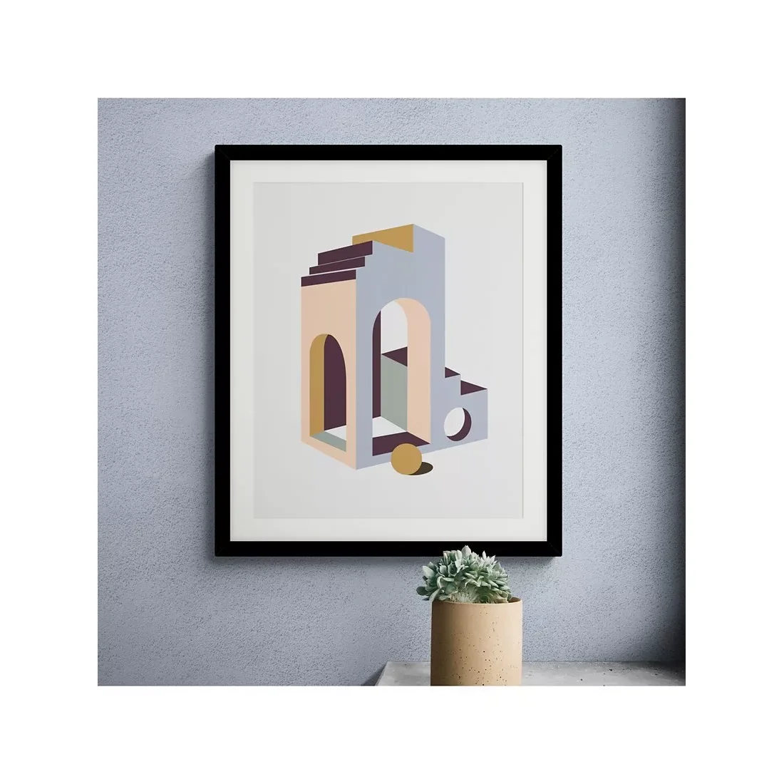 Enye Studio - 'Xarcos' Framed Print & Mount, 63.5 x 53.5cm, Multi – image 2