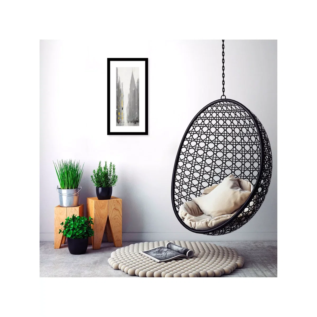 Jon Barker - Chrysler New York View Framed Print & Mount, 63.5 x 33.5cm, Grey/Multi – image 2