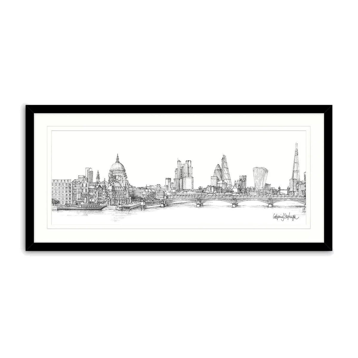Catherine Stephenson - London II Framed Print & Mount, 49.5 x 104.5cm