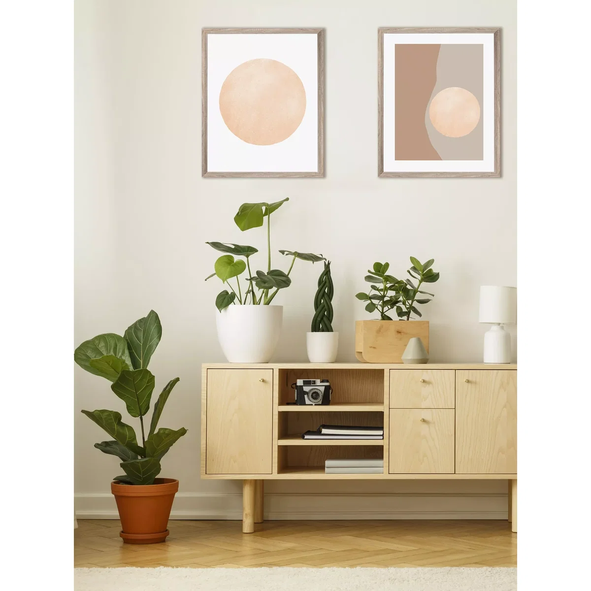 Earth Tones Scandi Framed Print, 57 x 47cm, Brown – image 4