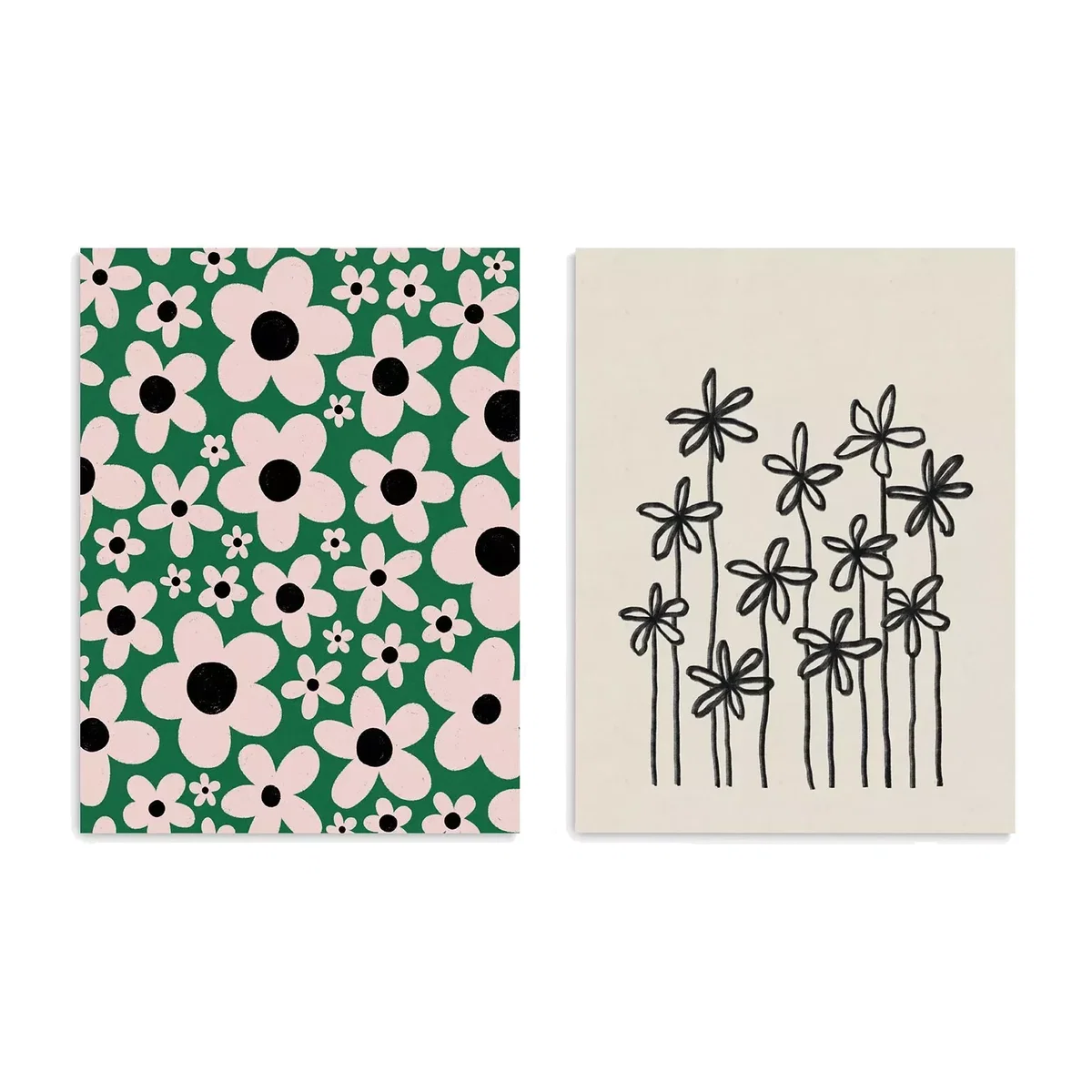 EAST END PRINTS Alisa Galitsyna 'Flower Power' Unframed Print, Set of 2, 40 x 30cm, Green/Multi – image 1