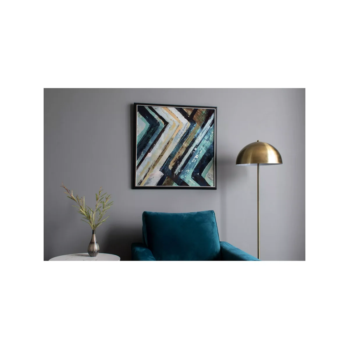 Arcadia Abstract - Framed Print, 79 x 79cm, Blue/Multi – image 2