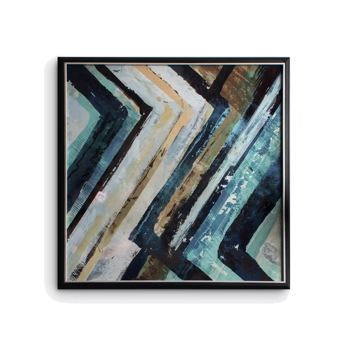Arcadia Abstract - Framed Print, 79 x 79cm, Blue/Multi – image 1