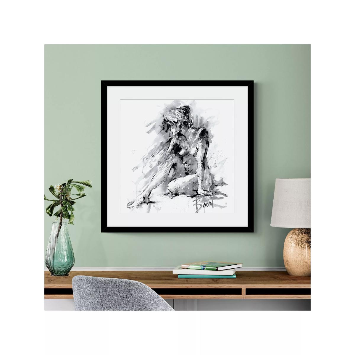 John Lewis Joanne Boon Thomas 'Figurative Study 1' Framed Print & Mount, 74.5 x 74.5cm, Black/White – image 2