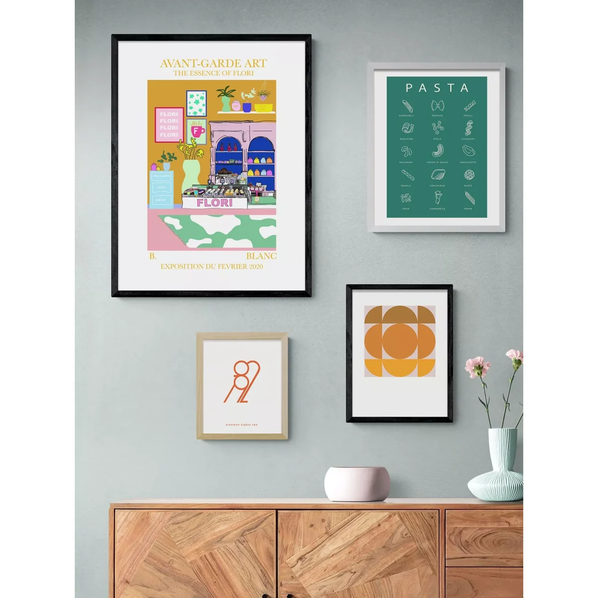EAST END PRINTS BLANC Prints 'Flori' Framed Print – image 2