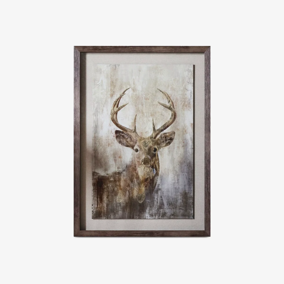 Highland Stag - Framed Print, 74 x 54cm, Brown/Gold – image 1