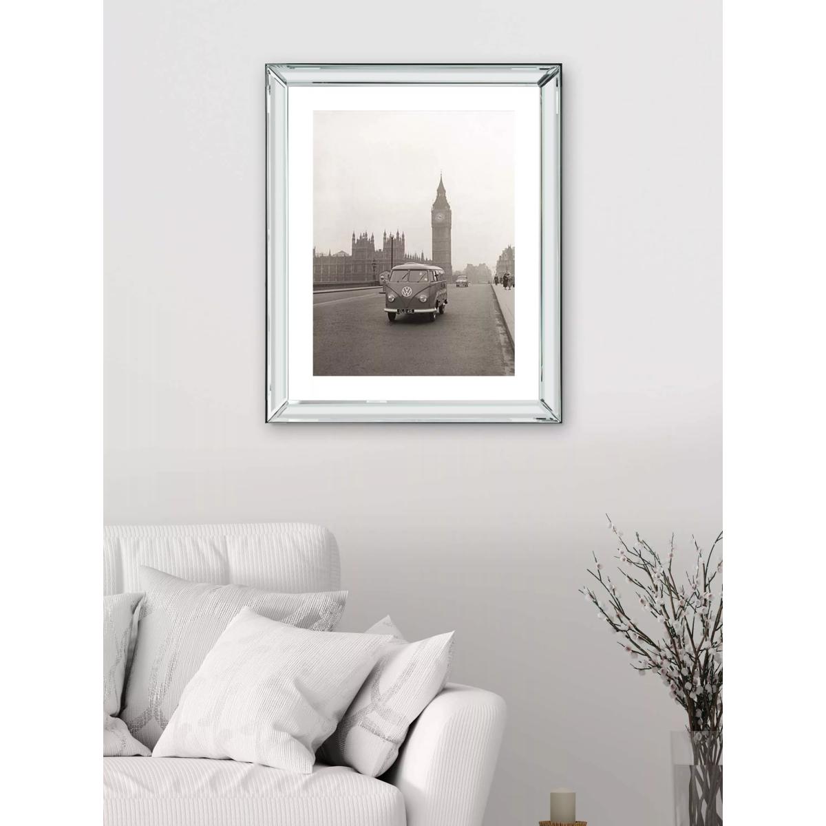 Brookpace Lascelles 'VW Campervan, Big Ben, London' Framed Print, 60 x 50cm, Black/White – image 2