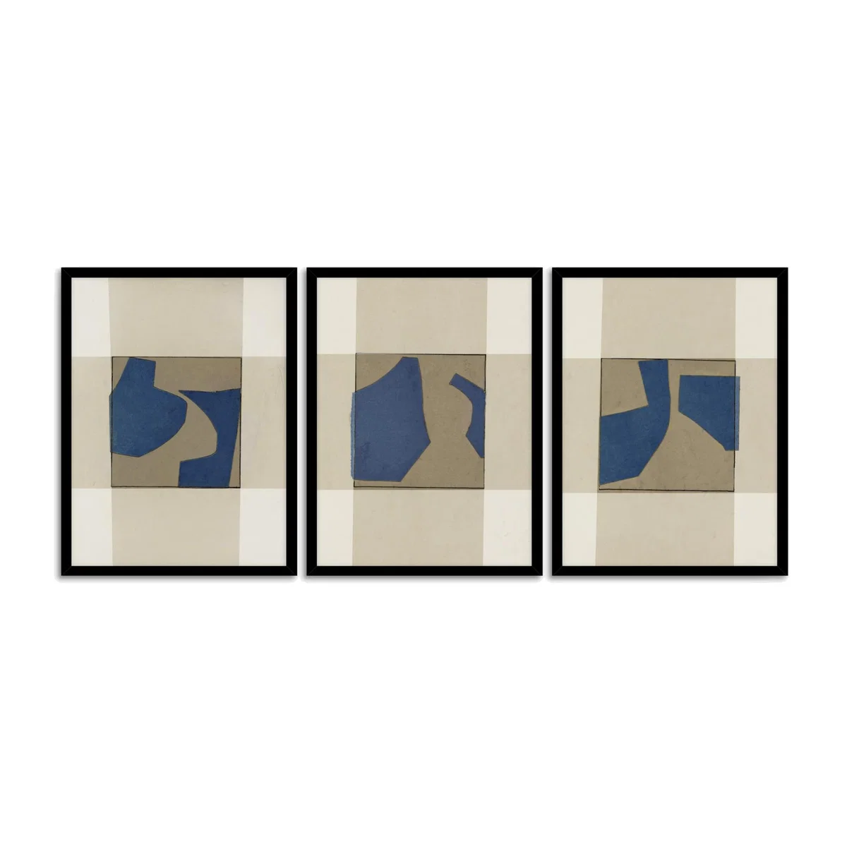 Cartissi Studio - 'Blowing' Framed Print, Set of 3, 42 x 32cm, Blue – image 1