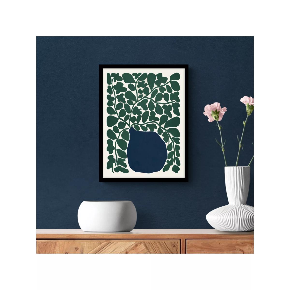 John Lewis ANYDAY 'Leaves in Vase' Framed Print, 42 x 32cm, Green – image 2
