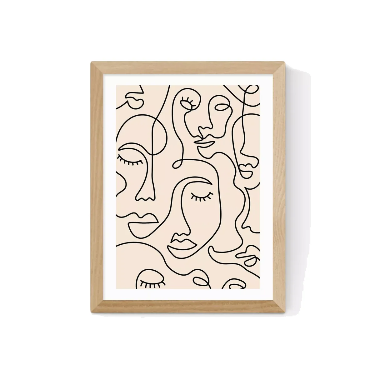 EAST END PRINTS Sundry Society 'Single Line Faces' Framed Print