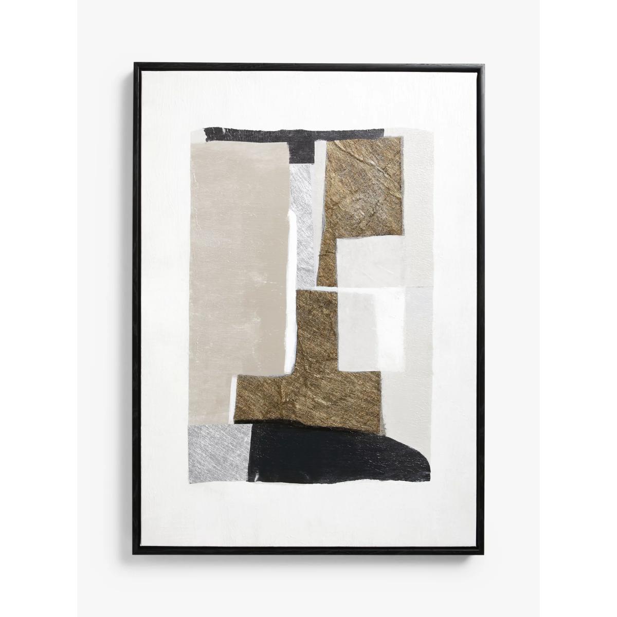 John Lewis Abstract Neutral Framed Canvas, Set of 2, 70 x 50cm, White/Multi – image 2