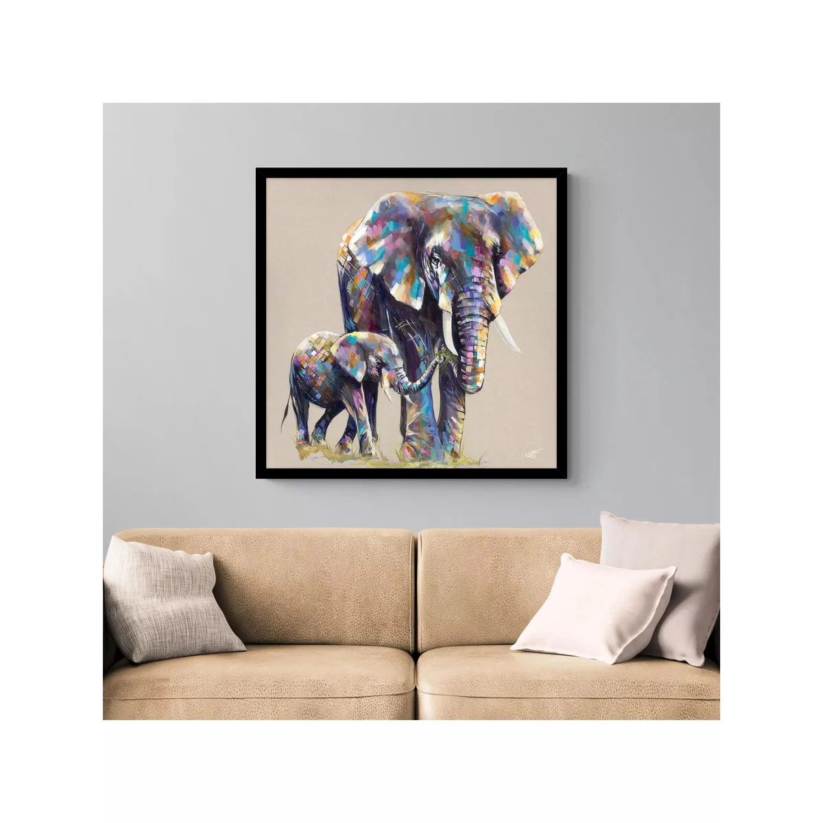 John Lewis Louise Luton 'Mama & Baby' Framed Print, 84.5 x 84.5cm, Multi – image 2