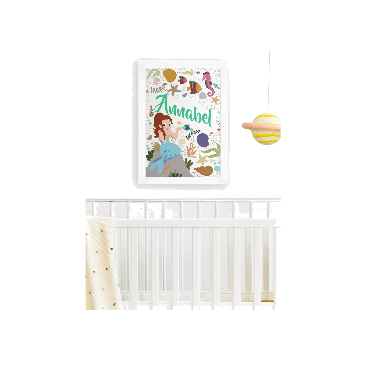 John Lewis Personalised Mermaid Framed Print – image 1