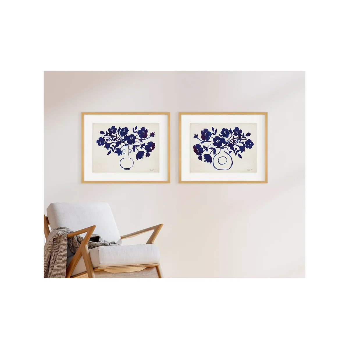 Farida Zaman - 'Modern Blue I' Framed Print & Mount, 42 x 52cm, Blue – image 3