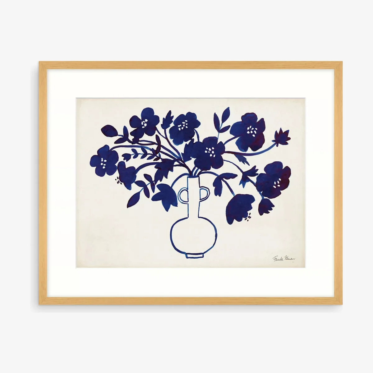 Farida Zaman - 'Modern Blue I' Framed Print & Mount, 42 x 52cm, Blue – image 1